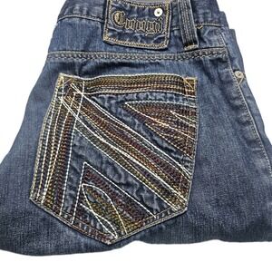 Vtg Coogi Jeans Heritage Darkwash 38x33 Embroidered Y2K 90s Cotton Wide Leg EUC